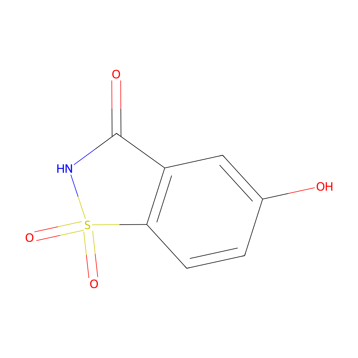 5-Hydroxy-2,3-dihydro-1lambda6,2-benzothiazole-1,1,3-trione molecular structure, CAS 103054-55-3