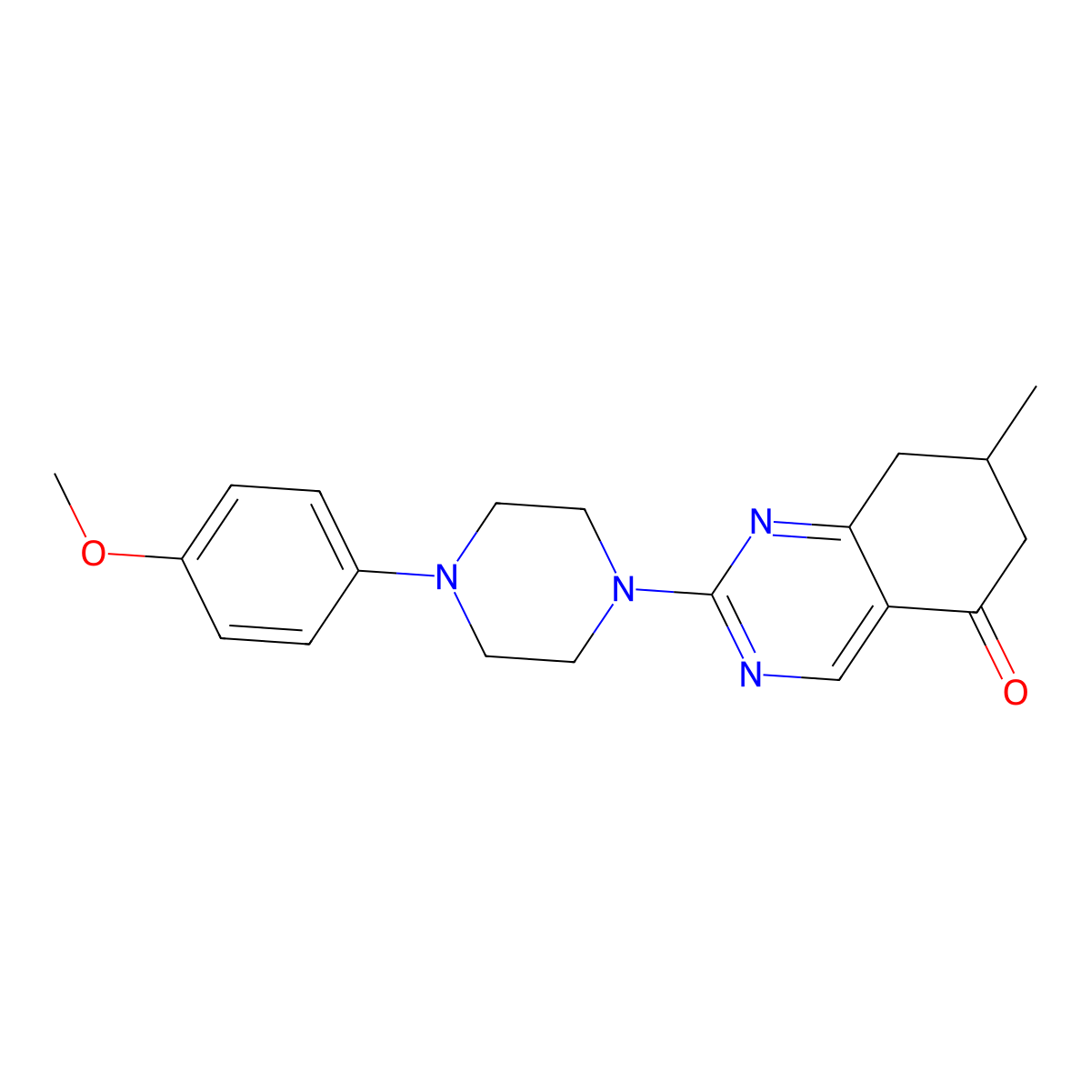 2-[4-(4-methoxyphenyl)piperazin-1-yl]-7-methyl-7,8-dihydroquinazolin-5(6H)-one molecular structure, CAS 1030541-70-8