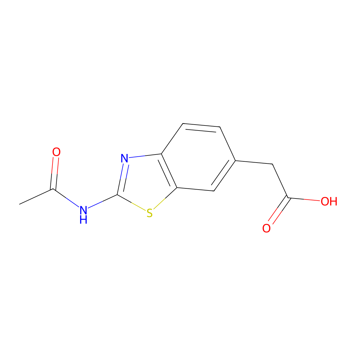 2-(2-Acetamido-1,3-benzothiazol-6-yl)acetic acid molecular structure, CAS 1030542-12-1