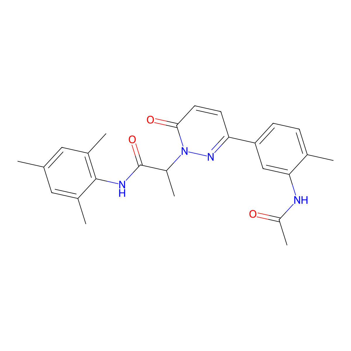 2-{3-[3-(acetylamino)-4-methylphenyl]-6-oxopyridazin-1(6H)-yl}-N-(2,4,6-trimethylphenyl)propanamide molecular structure, CAS 1030543-49-7