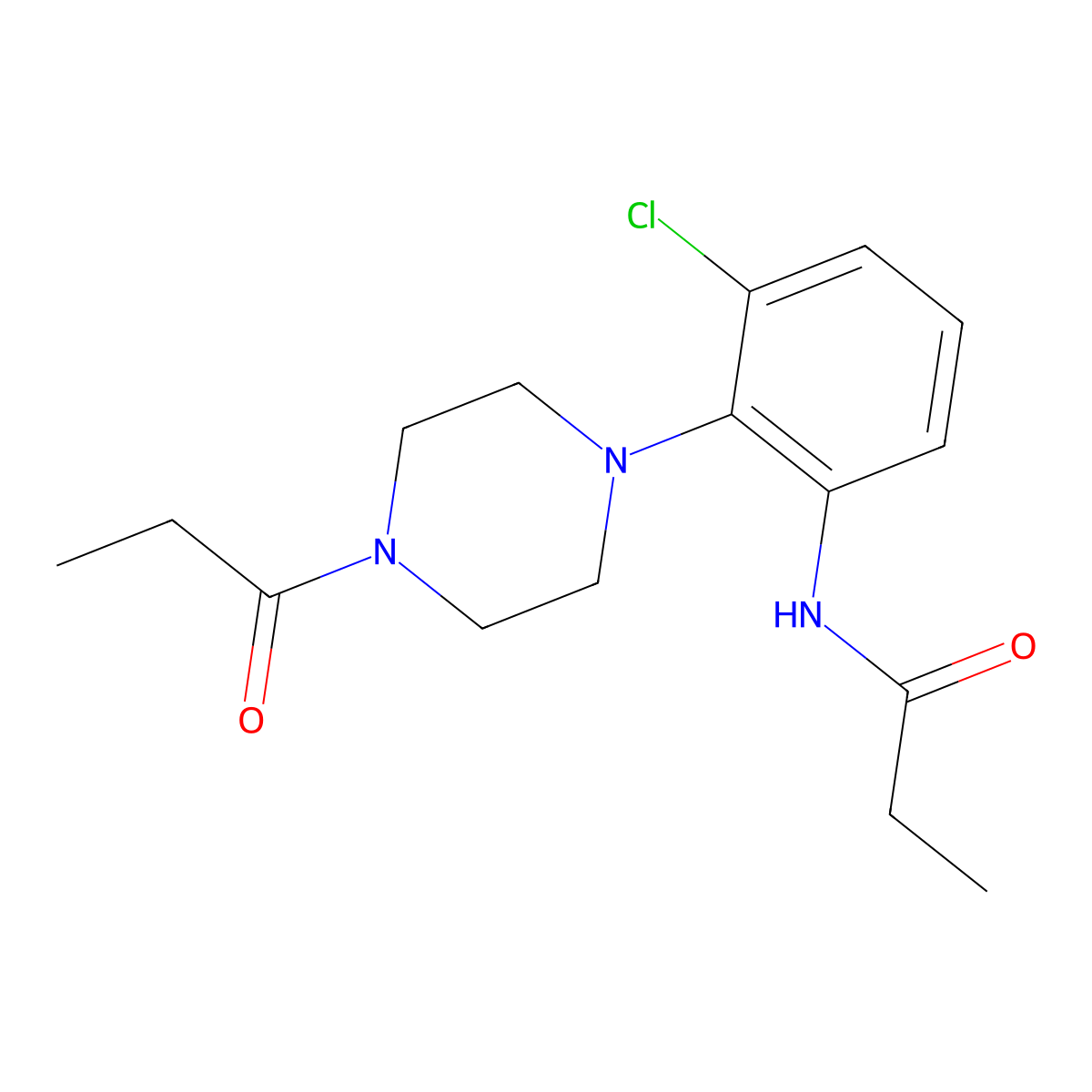 N-[3-chloro-2-(4-propanoylpiperazin-1-yl)phenyl]propanamide molecular structure, CAS 1030546-22-5