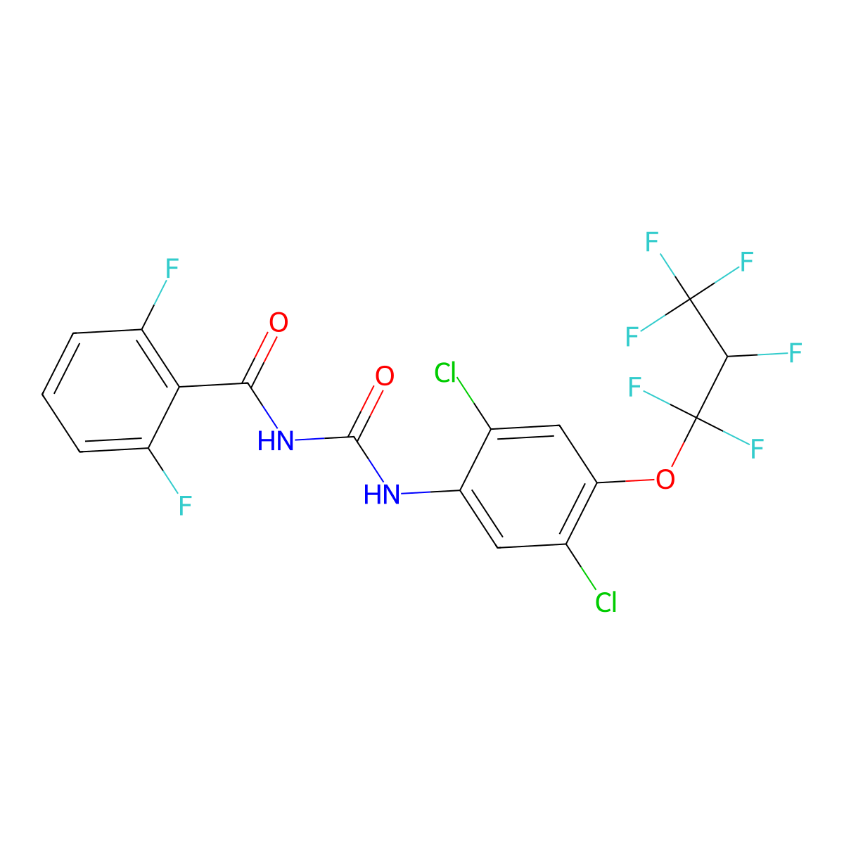 Lufenuron molecular structure, CAS 103055-07-8