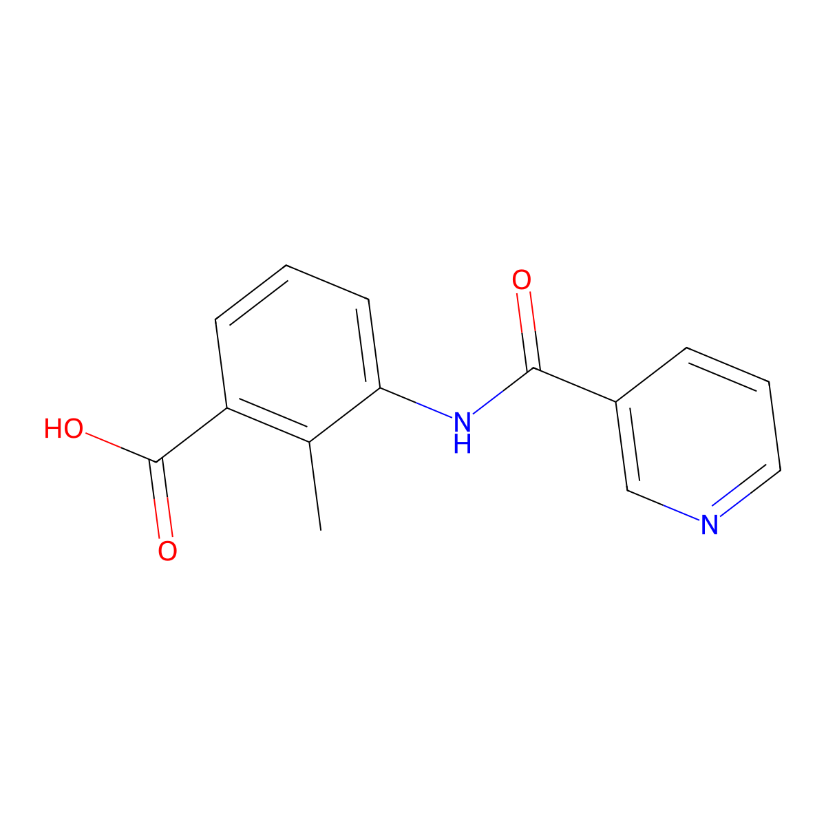 2-Methyl-3-[(pyridin-3-ylcarbonyl)amino]benzoic acid molecular structure, CAS 1030550-47-0