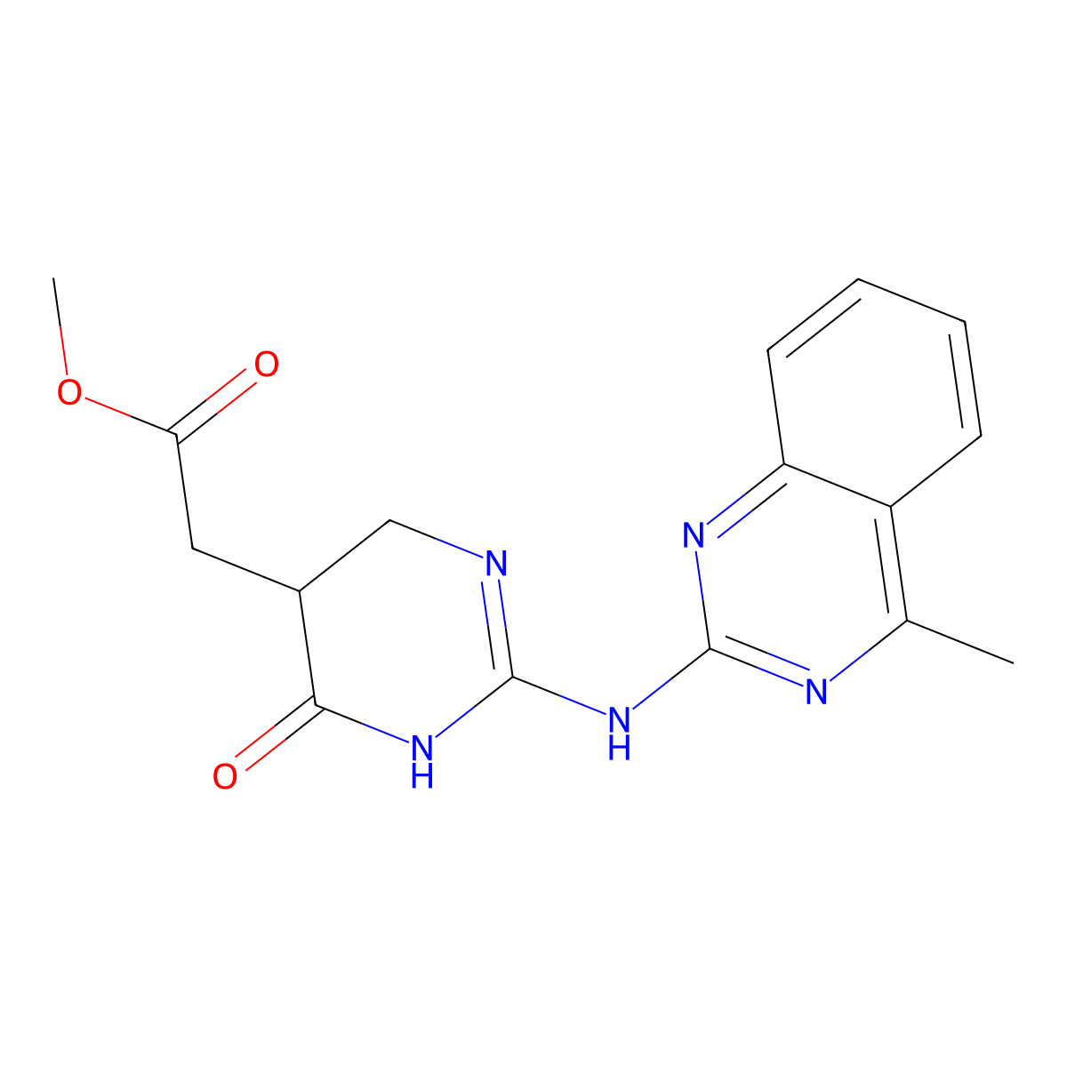Methyl {6-hydroxy-2-[(4-methylquinazolin-2-yl)amino]-4,5-dihydropyrimidin-5-yl}acetate molecular structure, CAS 1030553-63-9