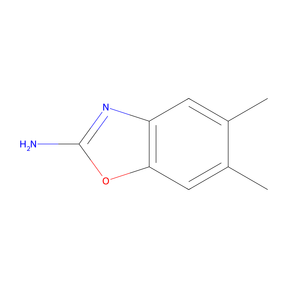 5,6-Dimethyl-1,3-benzoxazol-2-amine molecular structure, CAS 1030553-99-1