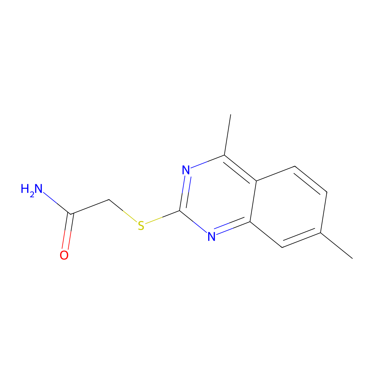 2-[(4,7-Dimethylquinazolin-2-yl)sulfanyl]acetamide molecular structure, CAS 1030554-01-8