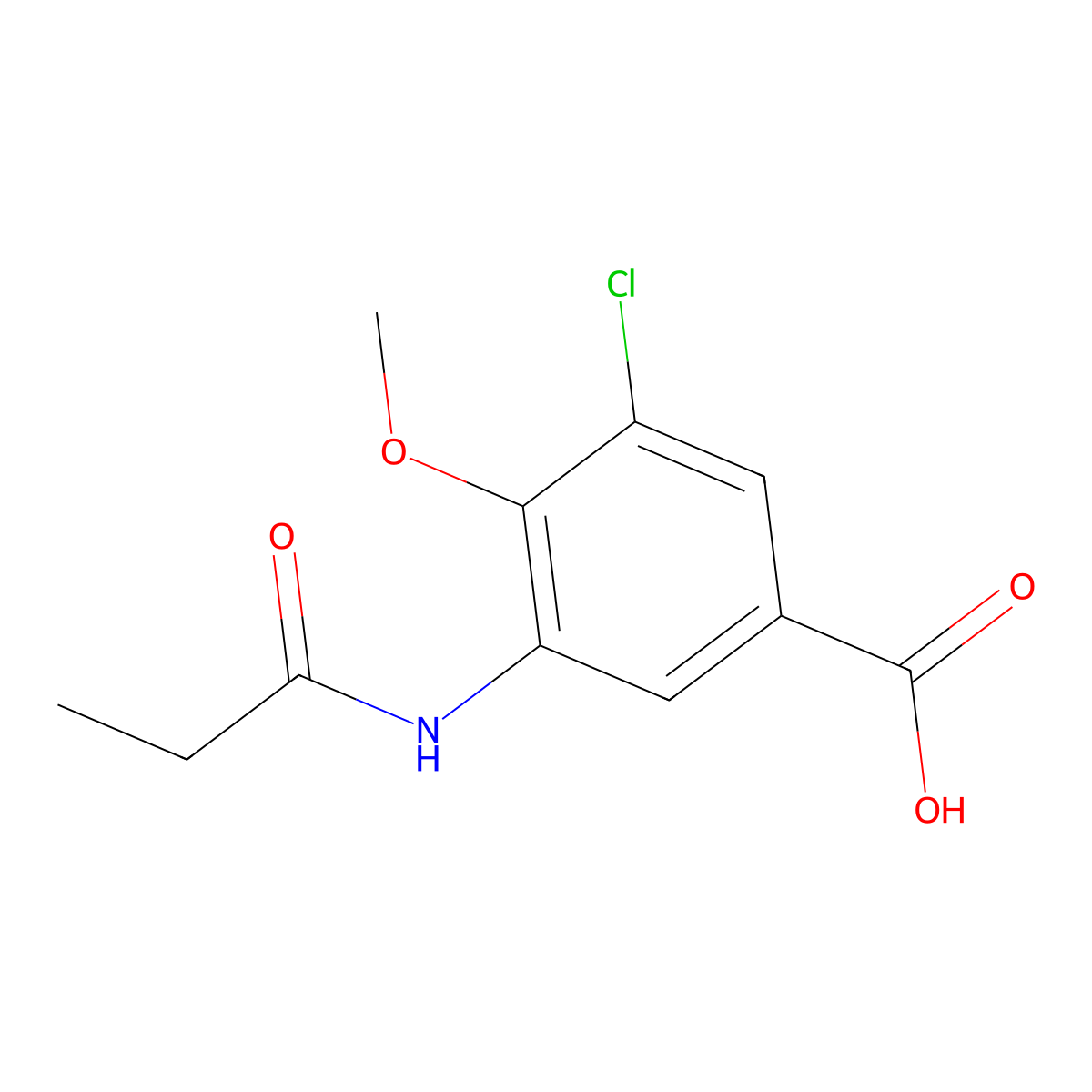 3-Chloro-4-methoxy-5-(propanoylamino)benzoic acid molecular structure, CAS 1030554-19-8