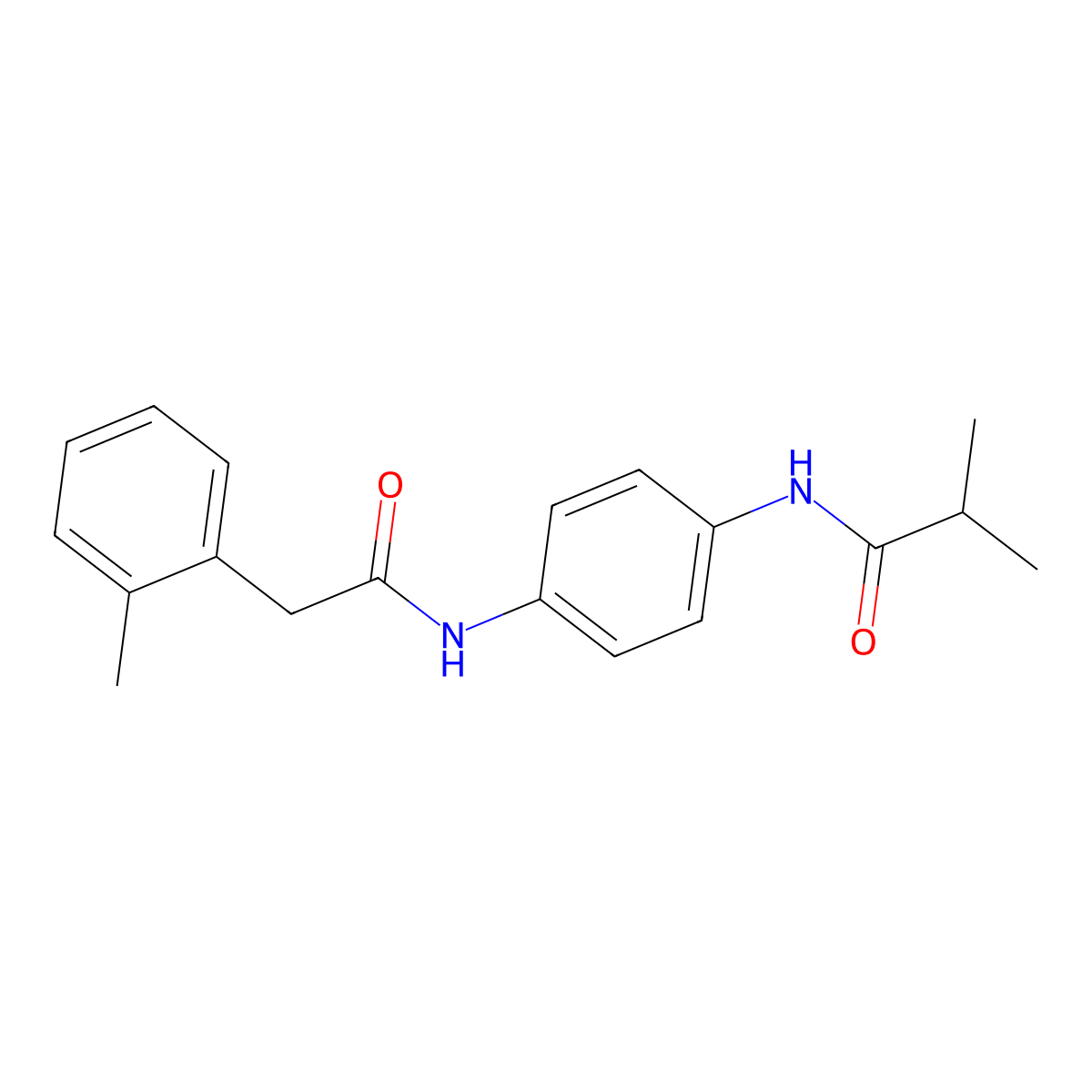 2-methyl-N-(4-{[(2-methylphenyl)acetyl]amino}phenyl)propanamide molecular structure, CAS 1030558-42-9