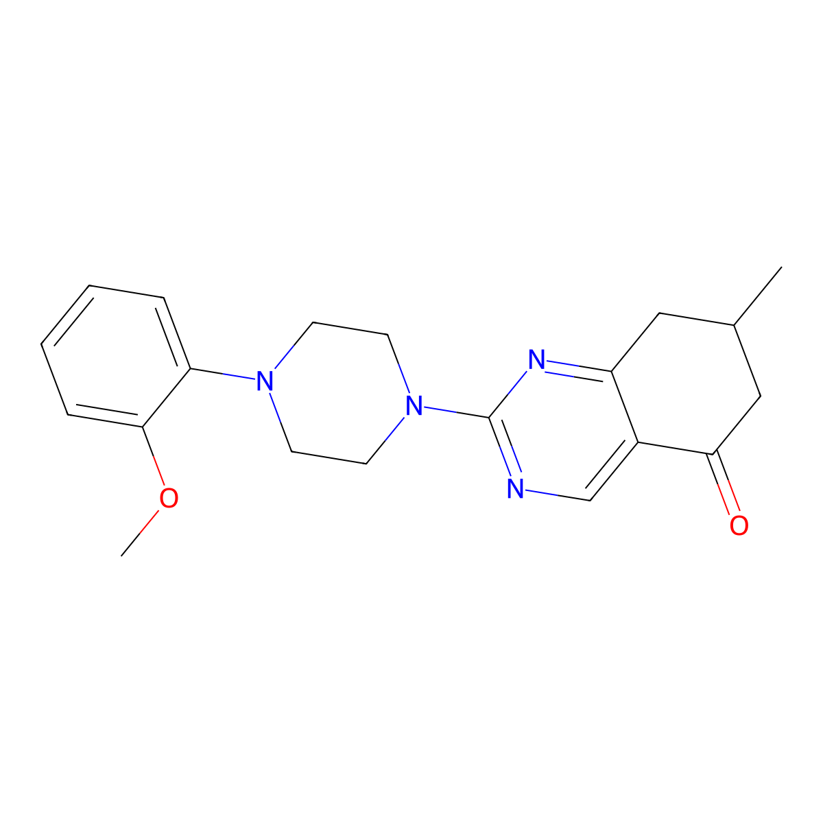 2-[4-(2-methoxyphenyl)piperazin-1-yl]-7-methyl-7,8-dihydroquinazolin-5(6H)-one molecular structure, CAS 1030560-21-4