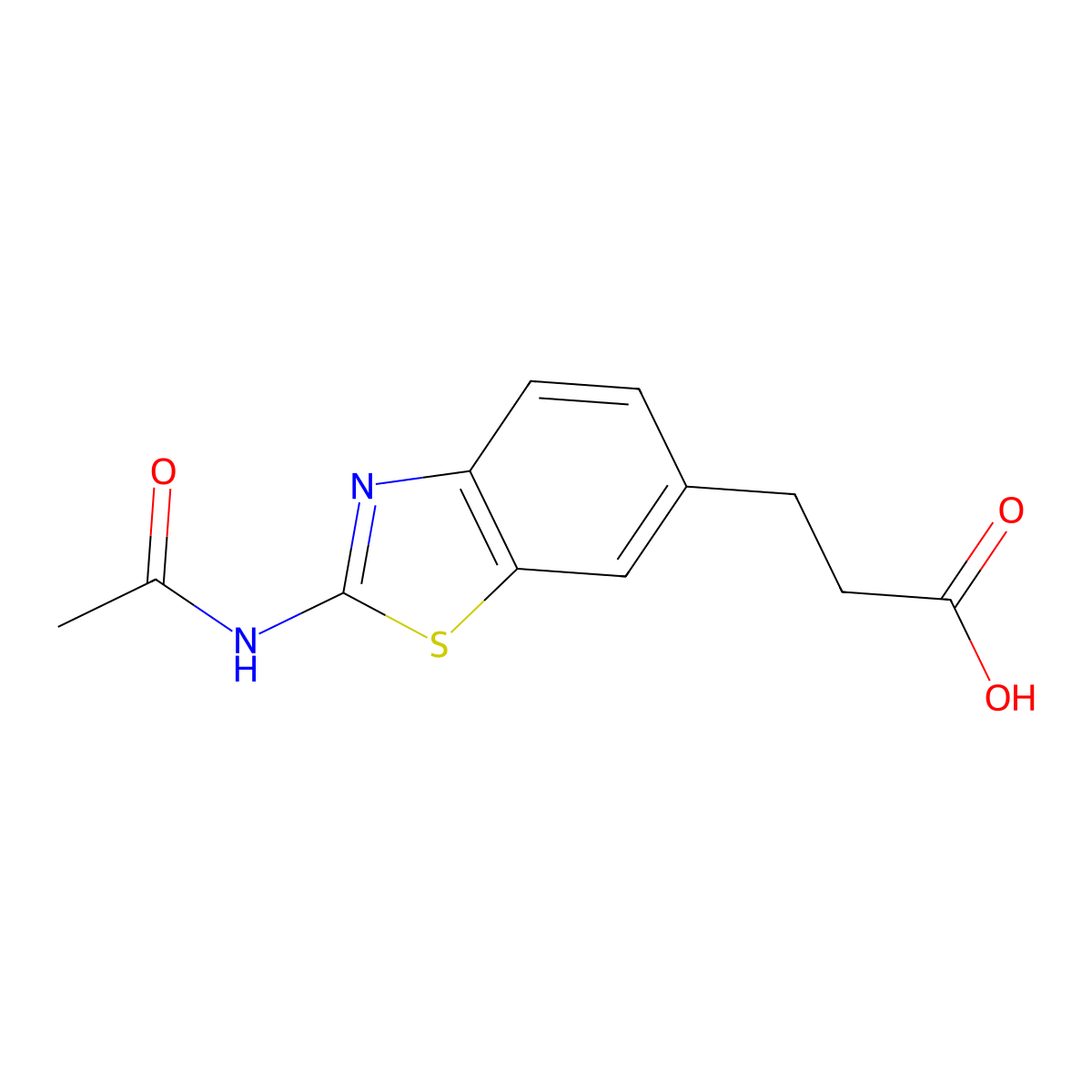 3-(2-Acetamido-1,3-benzothiazol-6-YL)propanoic acid molecular structure, CAS 1030561-35-3