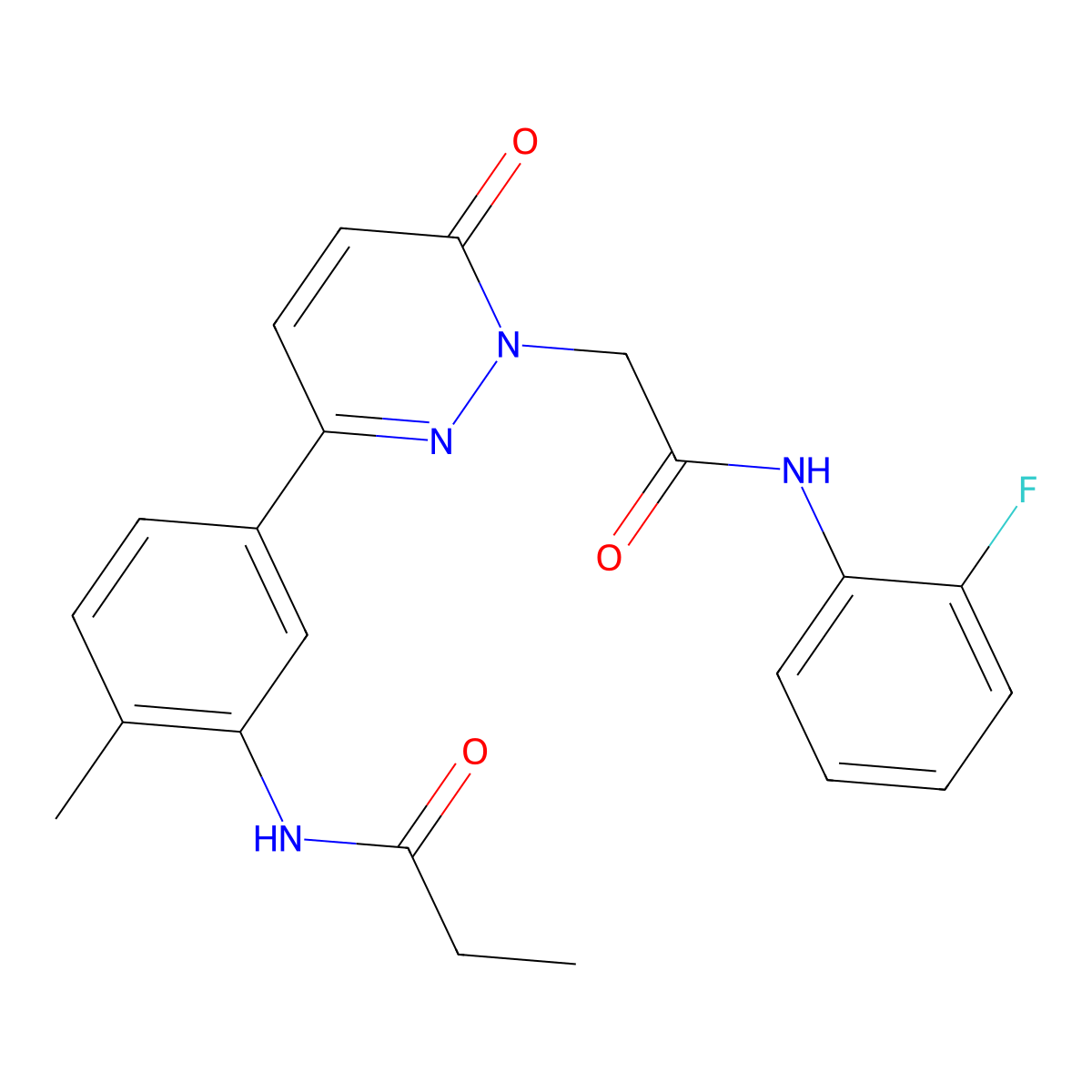 N-[5-(1-{2-[(2-fluorophenyl)amino]-2-oxoethyl}-6-oxo-1,6-dihydropyridazin-3-yl)-2-methylphenyl]propanamide molecular structure, CAS 1030562-91-4