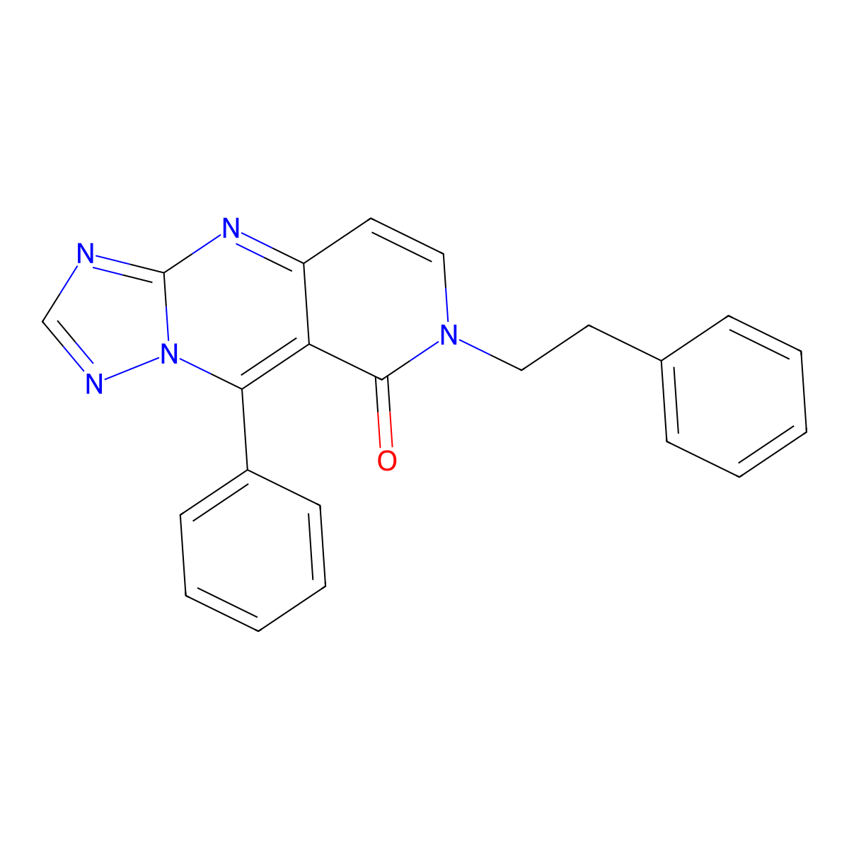 9-phenyl-7-(2-phenylethyl)pyrido[4,3-d][1,2,4]triazolo[1,5-a]pyrimidin-8(7H)-one molecular structure, CAS 1030566-03-0