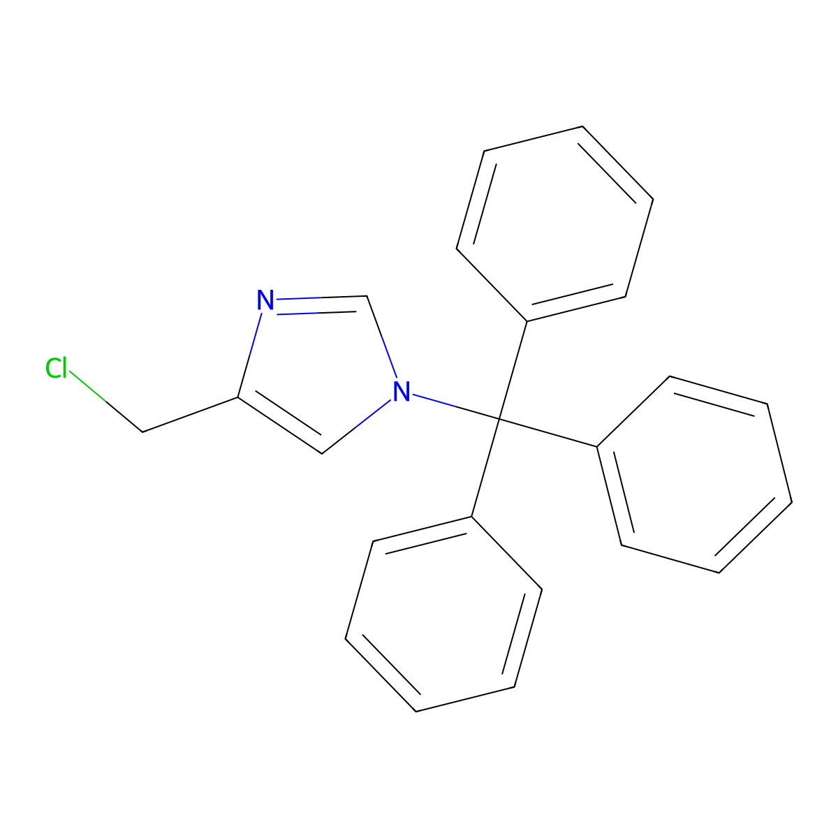4-(Chloromethyl)-1-trityl-1H-imidazole molecular structure, CAS 103057-10-9