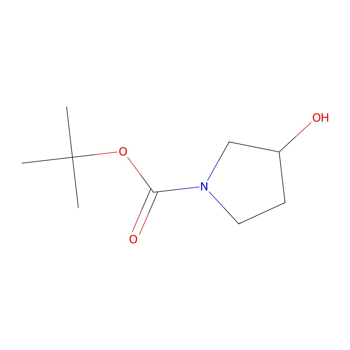 1-Boc-3-pyrrolidinol molecular structure, CAS 103057-44-9