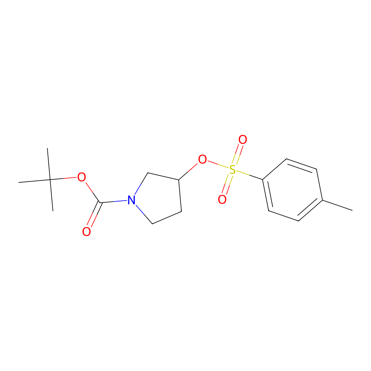 tert-Butyl 3-(tosyloxy)pyrrolidine-1-carboxylate molecular structure, CAS 103057-45-0