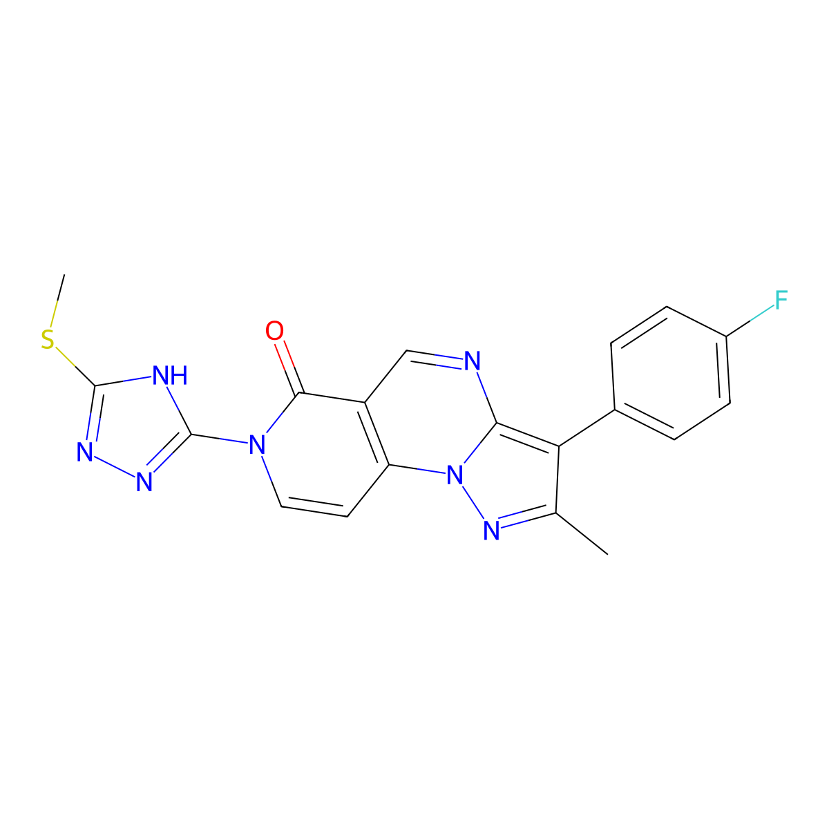 C19H14FN7OS molecular structure, CAS 1030570-81-0