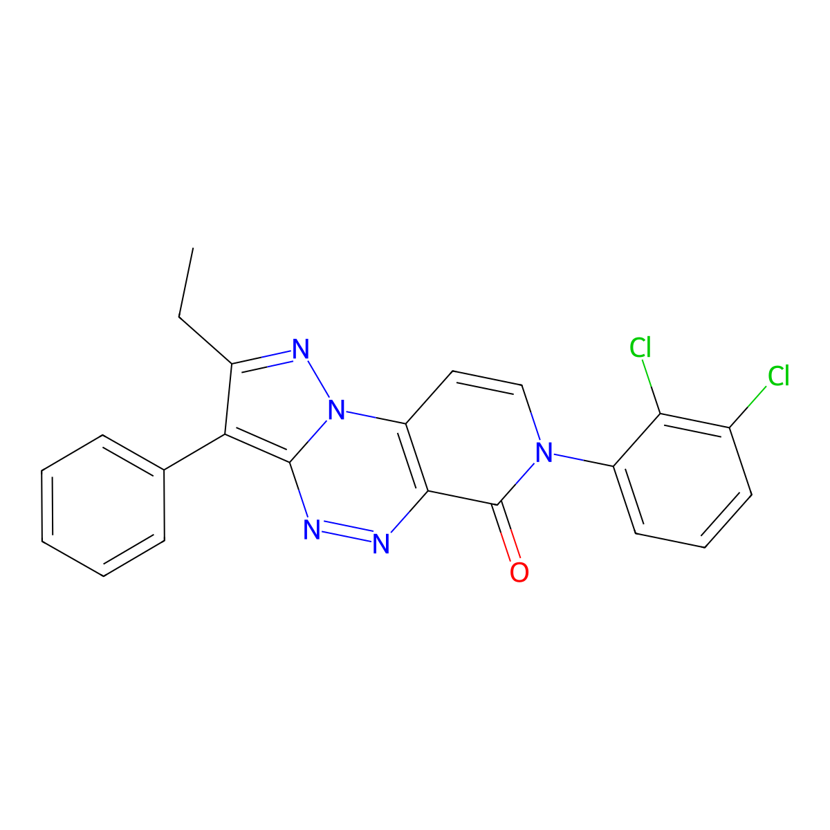 7-(2,3-dichlorophenyl)-2-ethyl-3-phenylpyrazolo[5,1-c]pyrido[4,3-e][1,2,4]triazin-6(7H)-one molecular structure, CAS 1030571-21-1