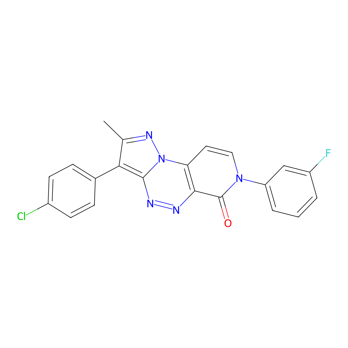 3-(4-chlorophenyl)-7-(3-fluorophenyl)-2-methylpyrazolo[5,1-c]pyrido[4,3-e][1,2,4]triazin-6(7H)-one molecular structure, CAS 1030571-37-9