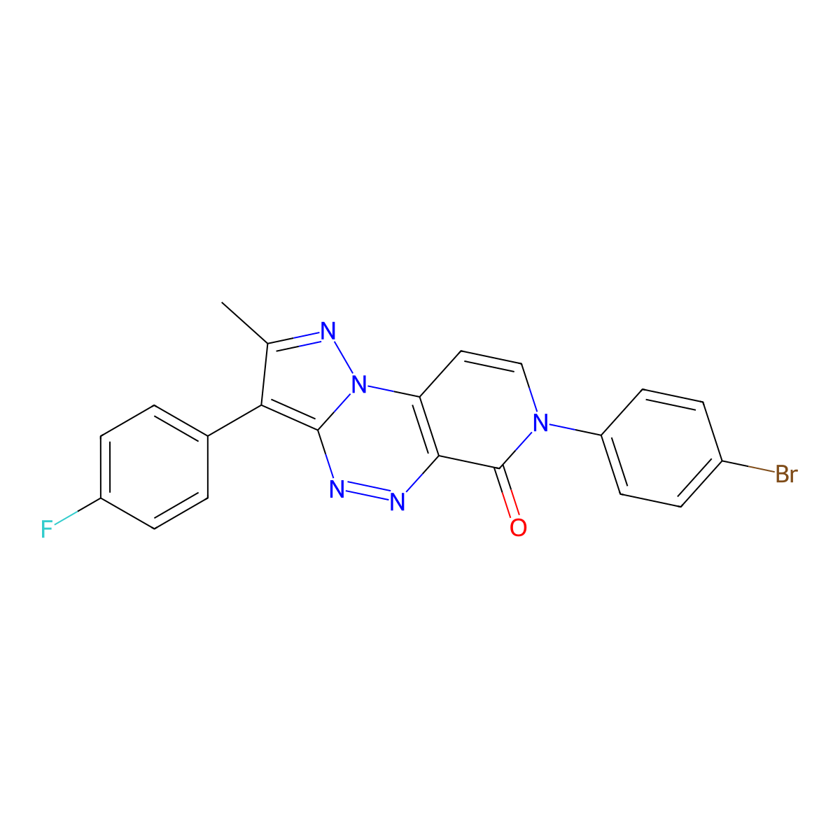 7-(4-bromophenyl)-3-(4-fluorophenyl)-2-methylpyrazolo[5,1-c]pyrido[4,3-e][1,2,4]triazin-6(7H)-one molecular structure, CAS 1030571-77-7