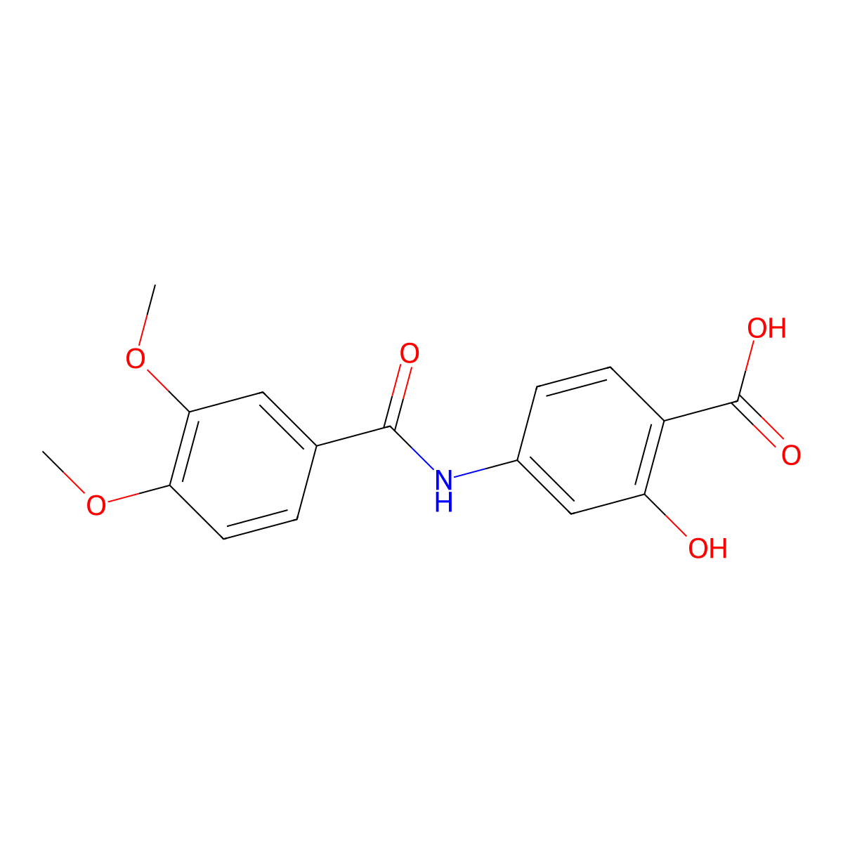 4-(3,4-Dimethoxybenzamido)-2-hydroxybenzoic acid molecular structure, CAS 1030572-38-3