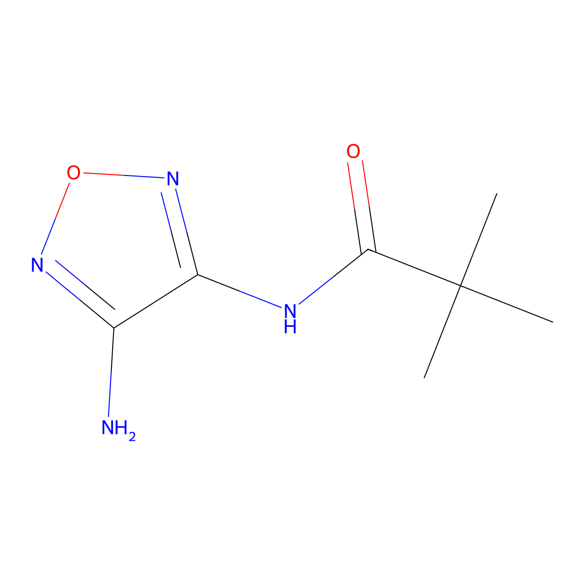N-(4-amino-1,2,5-oxadiazol-3-yl)-2,2-dimethylpropanamide molecular structure, CAS 1030574-73-2