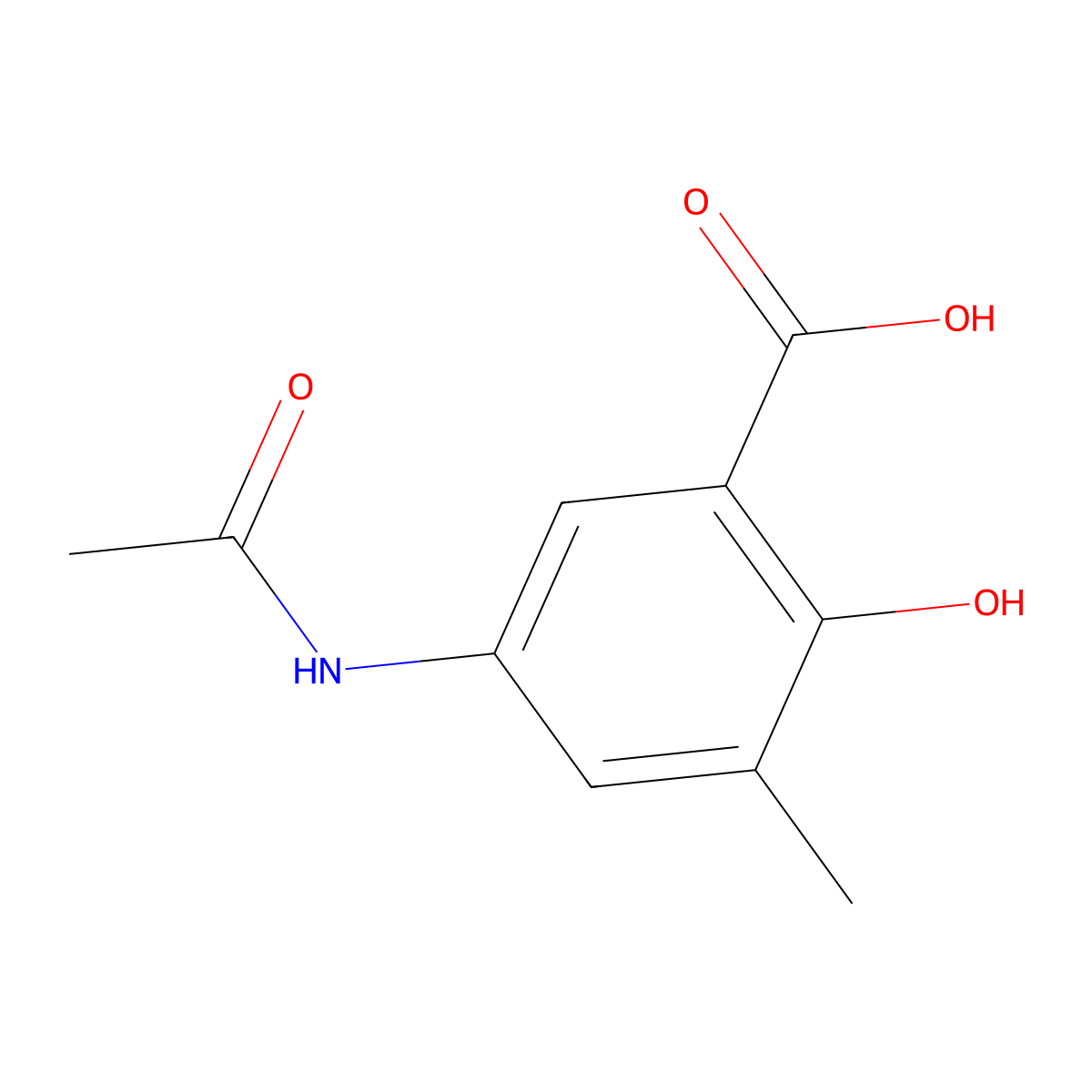 5-(Acetylamino)-2-hydroxy-3-methylbenzoic acid molecular structure, CAS 1030574-77-6
