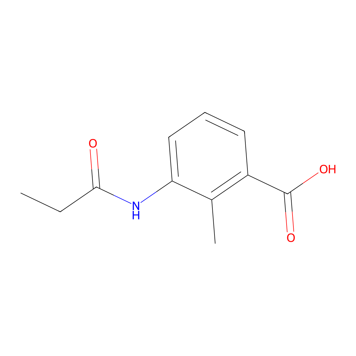 2-Methyl-3-(propanoylamino)benzoic acid molecular structure, CAS 1030574-89-0