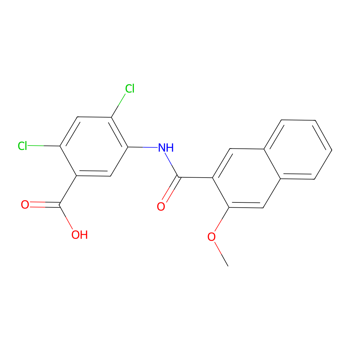 2,4-Dichloro-5-{[(3-methoxynaphthalen-2-yl)carbonyl]amino}benzoic acid molecular structure, CAS 1030576-66-9