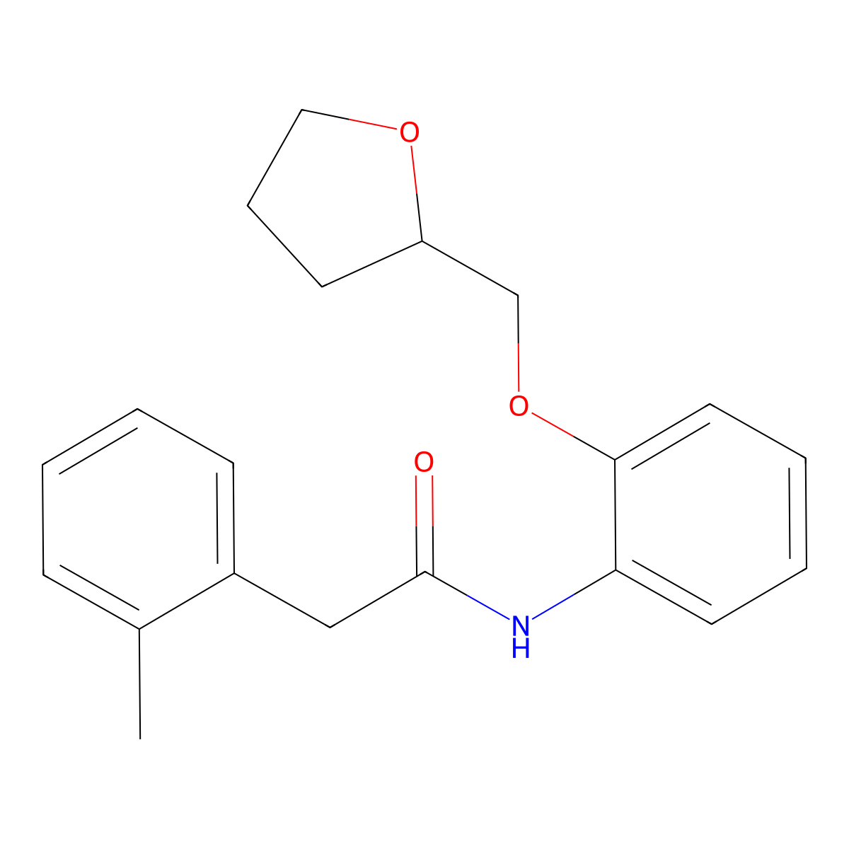 2-(2-methylphenyl)-N-[2-(tetrahydrofuran-2-ylmethoxy)phenyl]acetamide molecular structure, CAS 1030579-04-4