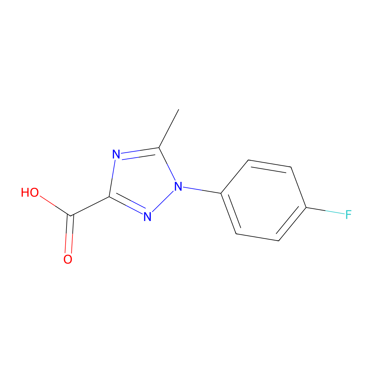 1-(4-fluorophenyl)-5-methyl-1H-1,2,4-triazole-3-carboxylic acid molecular structure, CAS 103058-62-4