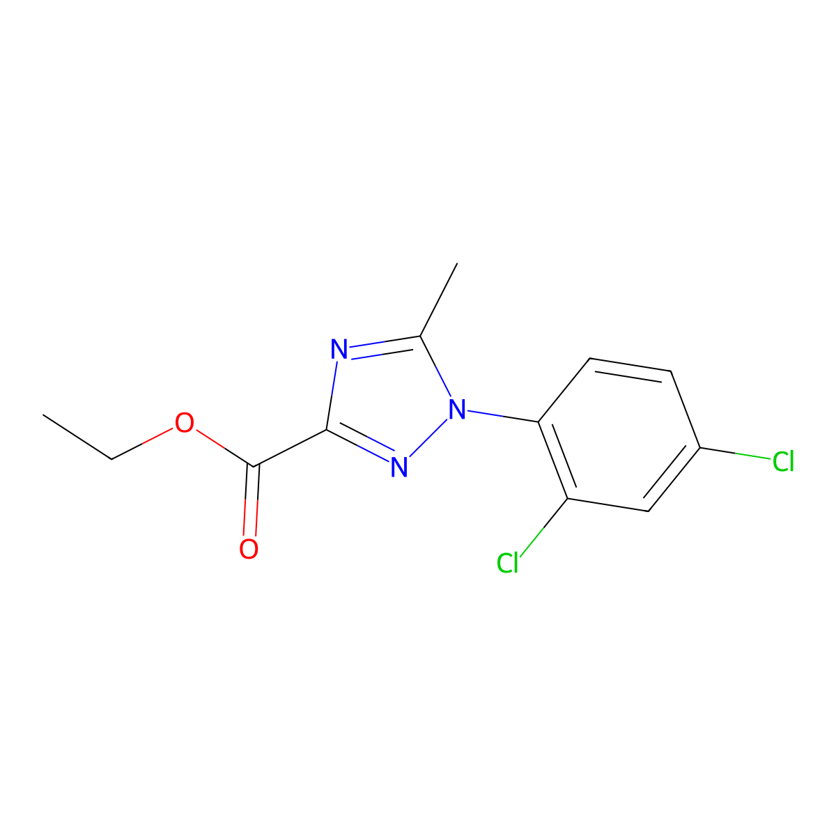 ethyl 1-(2,4-dichlorophenyl)-5-methyl-1H-1,2,4-triazole-3-carboxylate molecular structure, CAS 103058-78-2