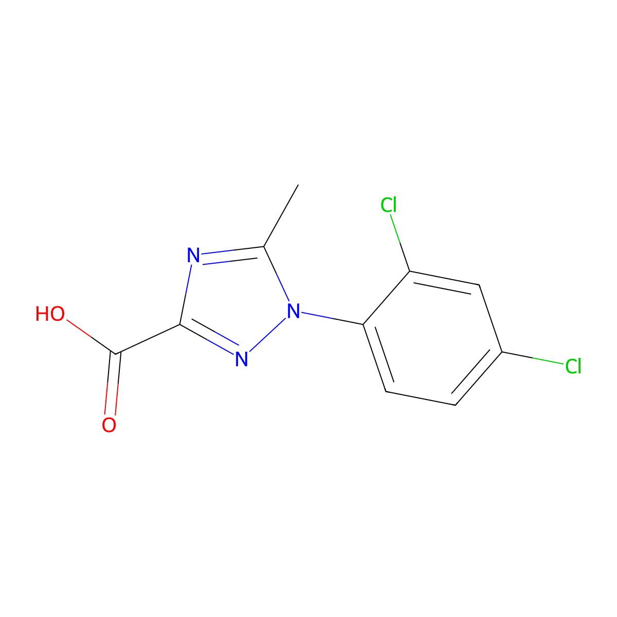 1-(2,4-dichlorophenyl)-5-methyl-1H-1,2,4-triazole-3-carboxylic acid molecular structure, CAS 103058-79-3