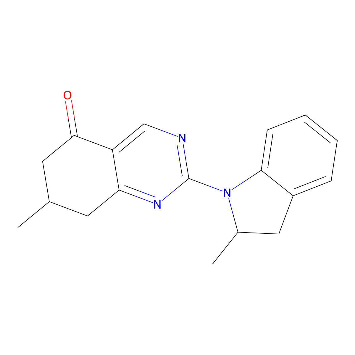 7-Methyl-2-(2-methylindolinyl)-6,7,8-trihydroquinazolin-5-one molecular structure, CAS 1030582-89-8