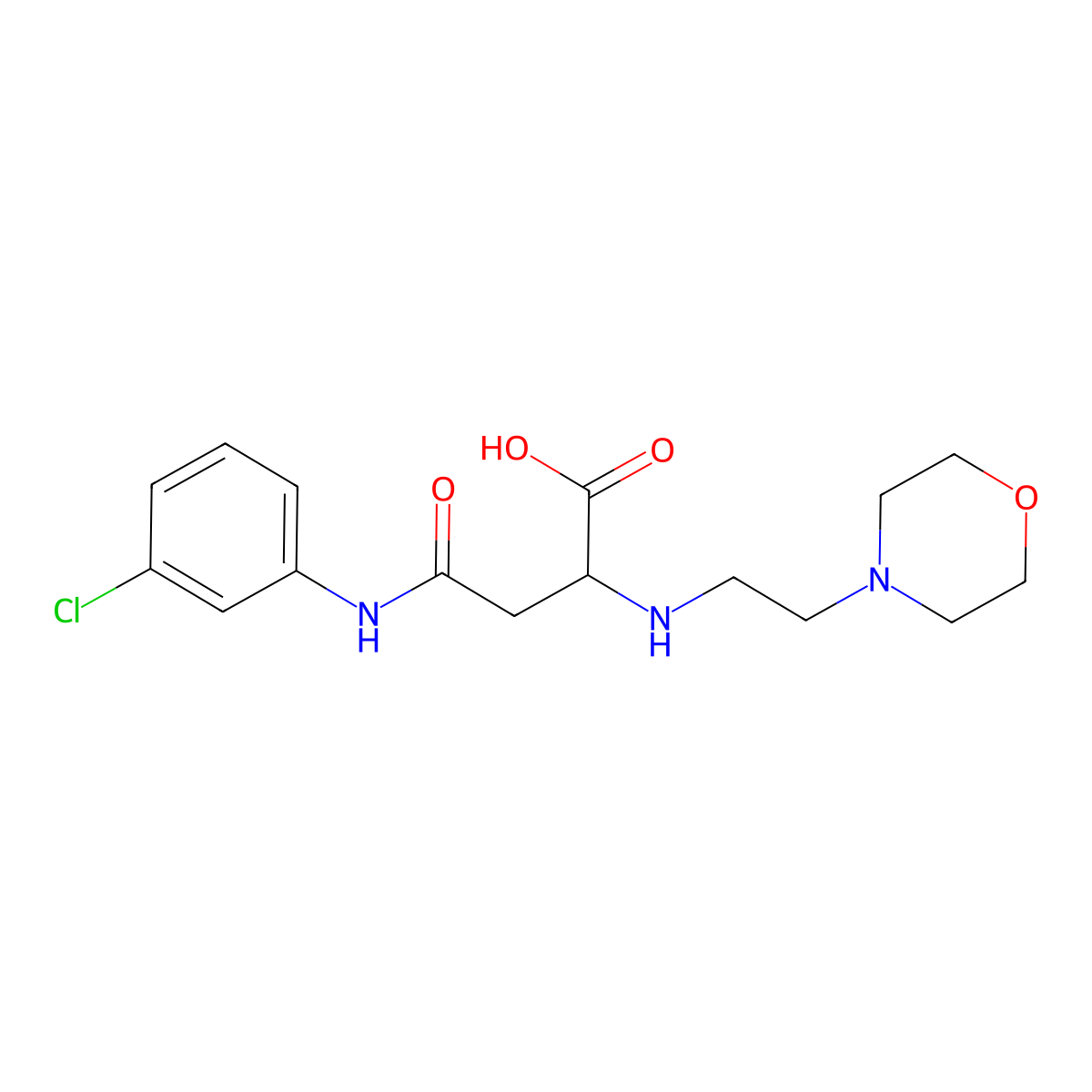 4-(3-Chloroanilino)-2-(2-morpholin-4-ylethylamino)-4-oxobutanoic acid molecular structure, CAS 1030609-19-8