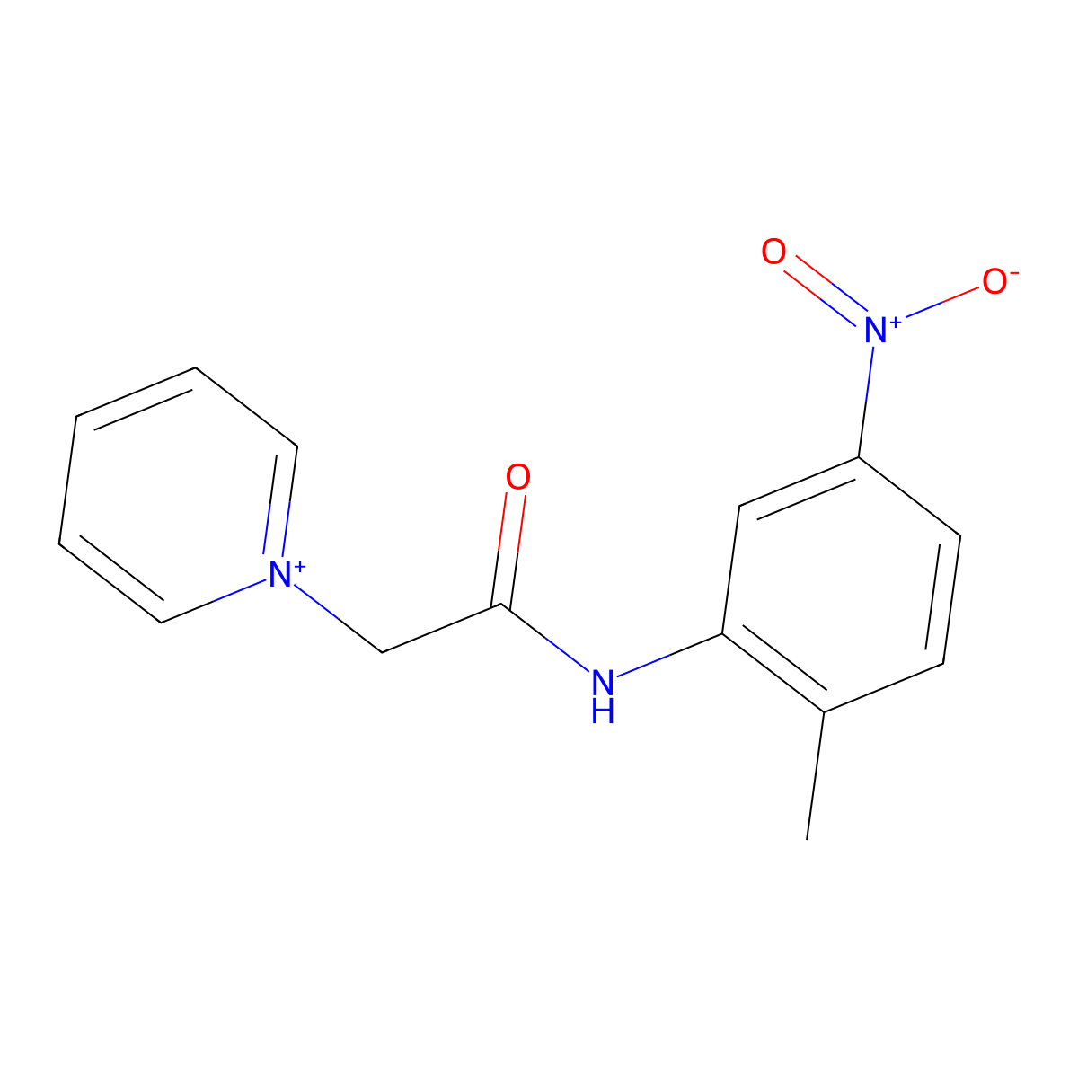 1-[(2-Methyl-5-nitro-phenylcarbamoyl)-methyl]-pyridinium molecular structure, CAS 1030609-37-0