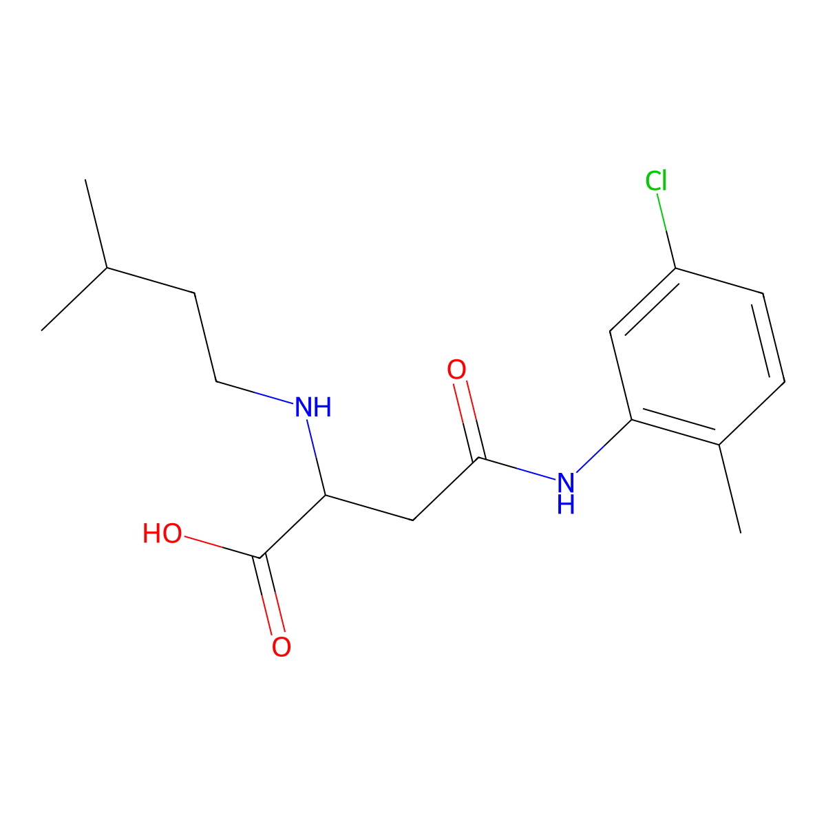 4-((5-Chloro-2-methylphenyl)amino)-2-(isopentylamino)-4-oxobutanoic acid molecular structure, CAS 1030610-81-1