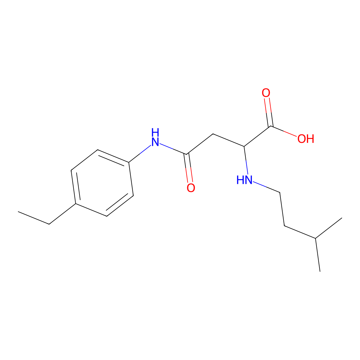 4-((4-Ethylphenyl)amino)-2-(isopentylamino)-4-oxobutanoic acid molecular structure, CAS 1030612-47-5