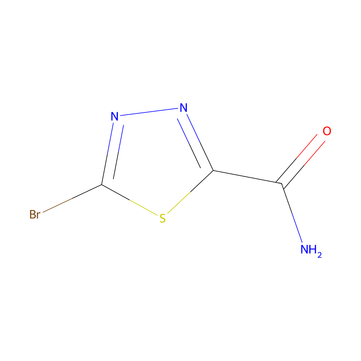 5-Bromo-1,3,4-thiadiazole-2-carboxamide molecular structure, CAS 1030613-09-2