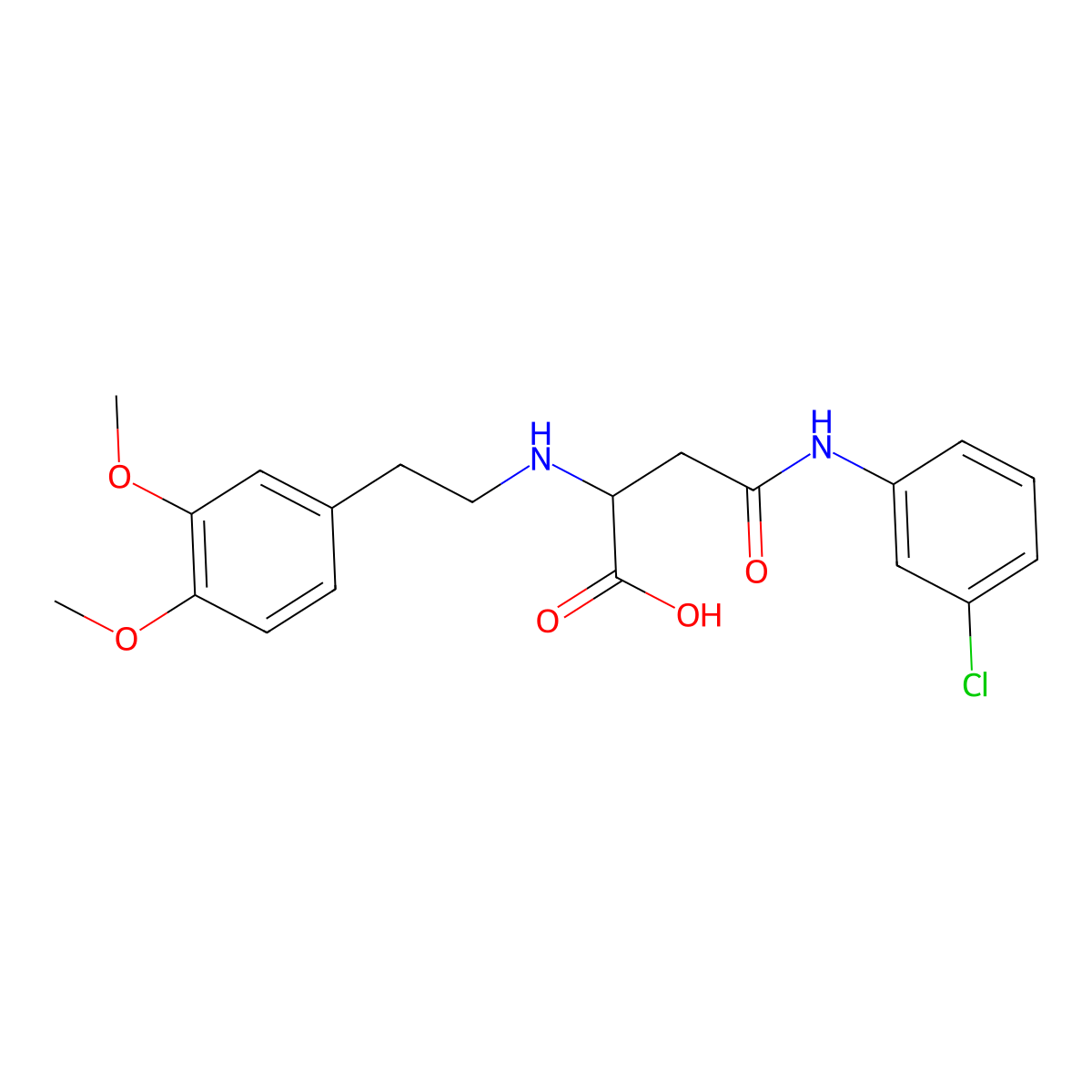 4-((3-Chlorophenyl)amino)-2-((3,4-dimethoxyphenethyl)amino)-4-oxobutanoic acid molecular structure, CAS 1030614-41-5