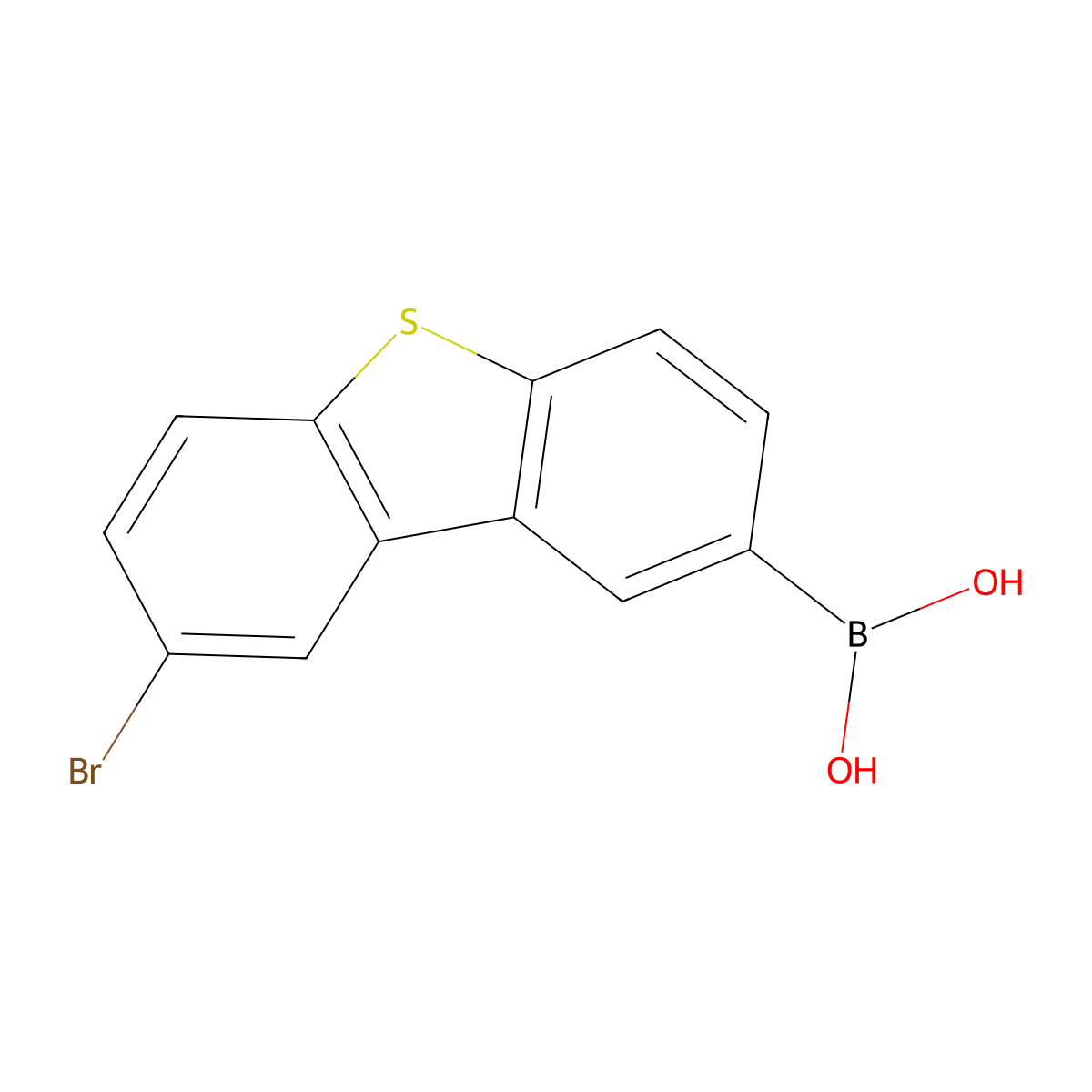8-Bromodibenzo[b,d]thien-2-ylboronic acid molecular structure, CAS 1030620-82-6