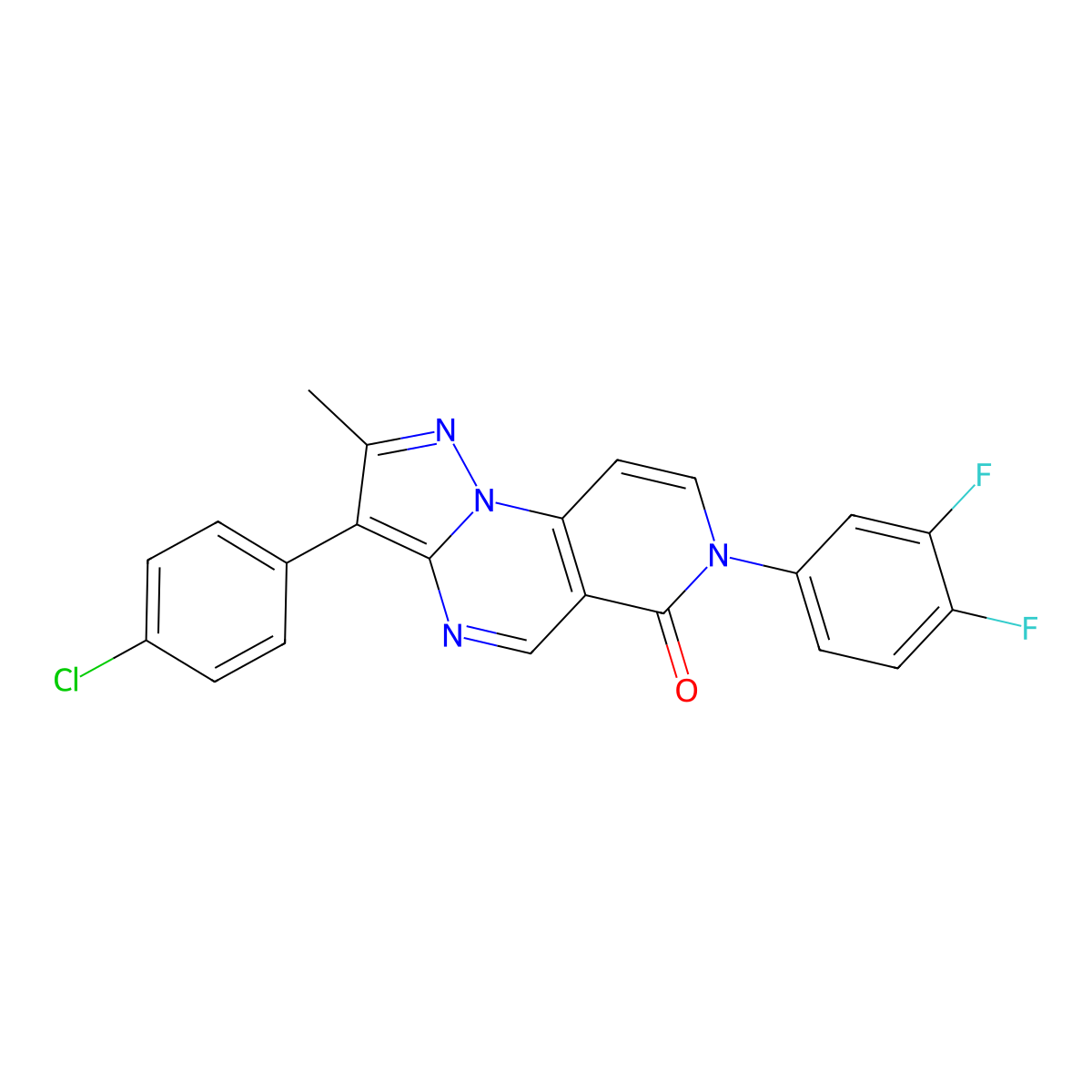 3-(4-chlorophenyl)-7-(3,4-difluorophenyl)-2-methylpyrazolo[1,5-a]pyrido[3,4-e]pyrimidin-6(7H)-one molecular structure, CAS 1030653-14-5