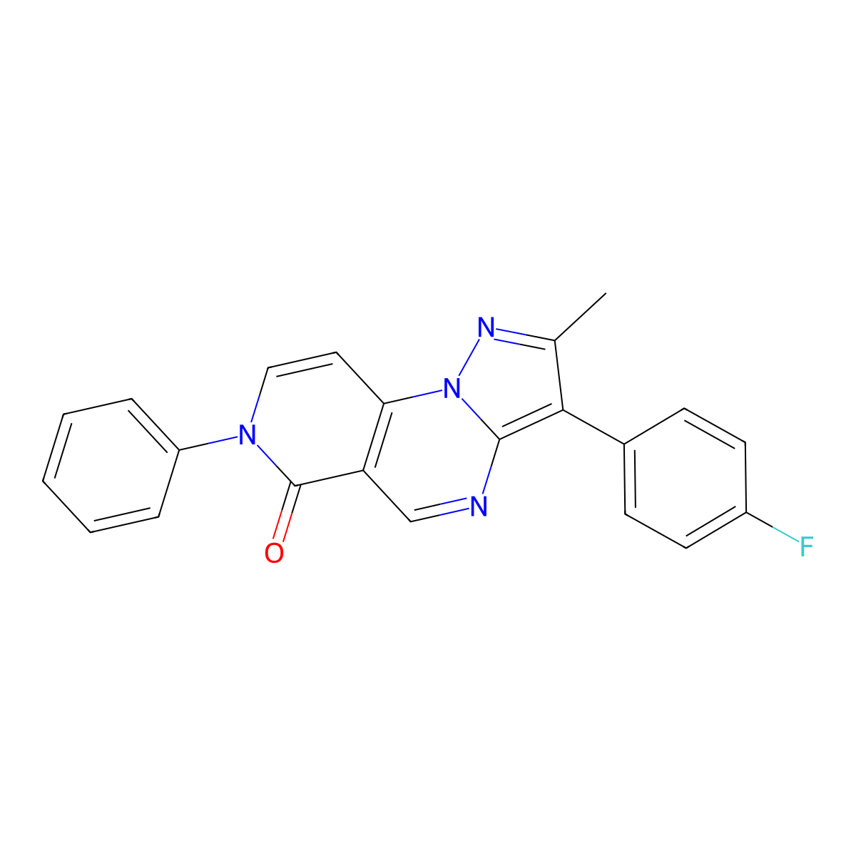 3-(4-fluorophenyl)-2-methyl-7-phenylpyrazolo[1,5-a]pyrido[3,4-e]pyrimidin-6(7H)-one molecular structure, CAS 1030653-39-4