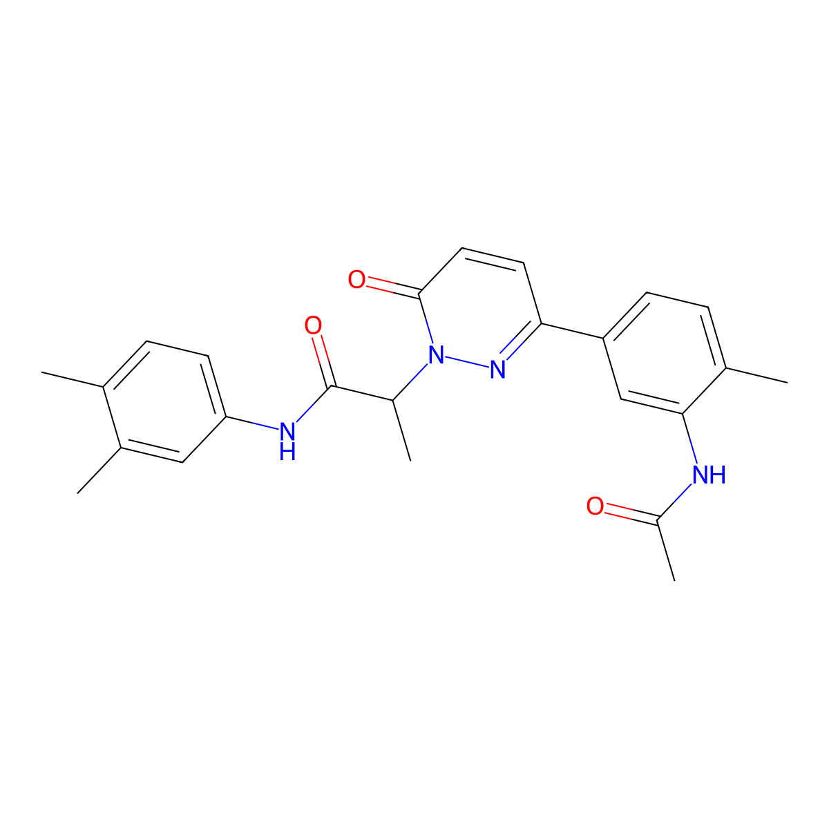 2-{3-[3-(acetylamino)-4-methylphenyl]-6-oxopyridazin-1(6H)-yl}-N-(3,4-dimethylphenyl)propanamide molecular structure, CAS 1030660-28-6