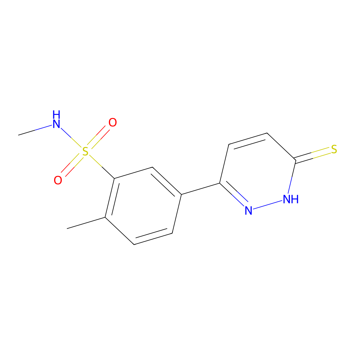 N,2-dimethyl-5-(6-sulfanylpyridazin-3-yl)benzenesulfonamide molecular structure, CAS 1030660-53-7