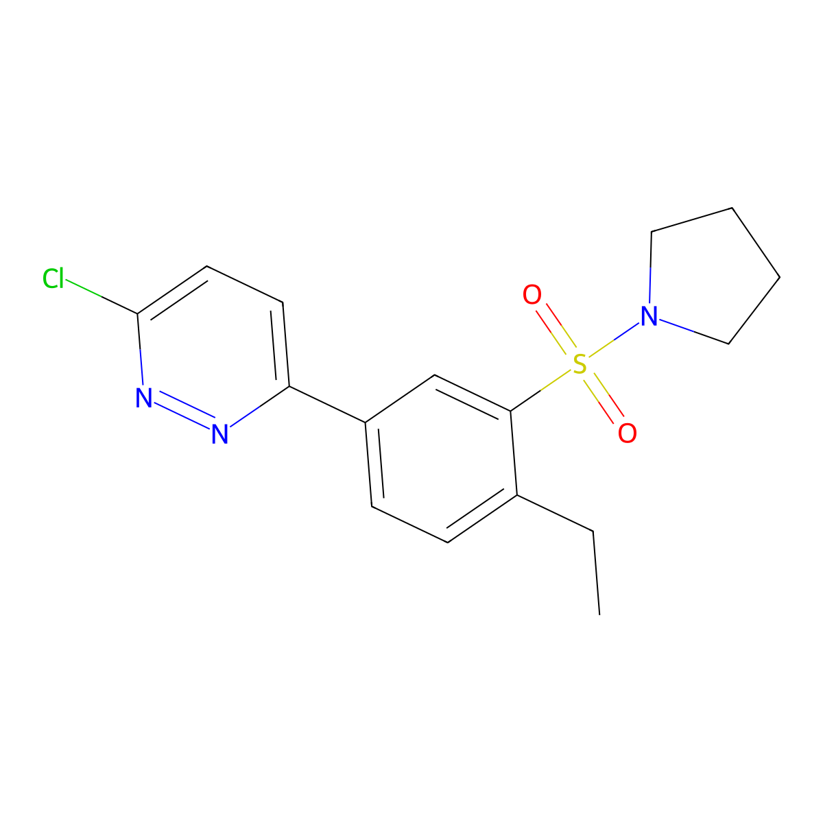 3-Chloro-6-[4-ethyl-3-(1-pyrrolidinylsulfonyl)phenyl]pyridazine molecular structure, CAS 1030660-58-2