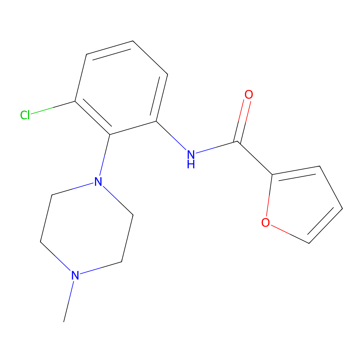 N-[3-chloro-2-(4-methylpiperazin-1-yl)phenyl]furan-2-carboxamide molecular structure, CAS 1030665-71-4