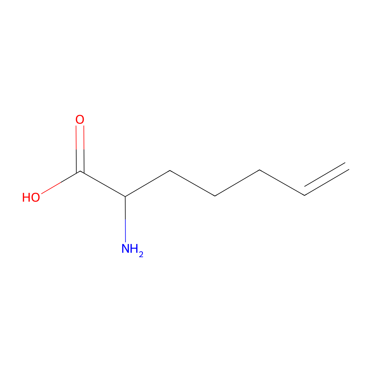 6-Heptenoic acid, 2-amino-, (2R)- molecular structure, CAS 103067-79-4