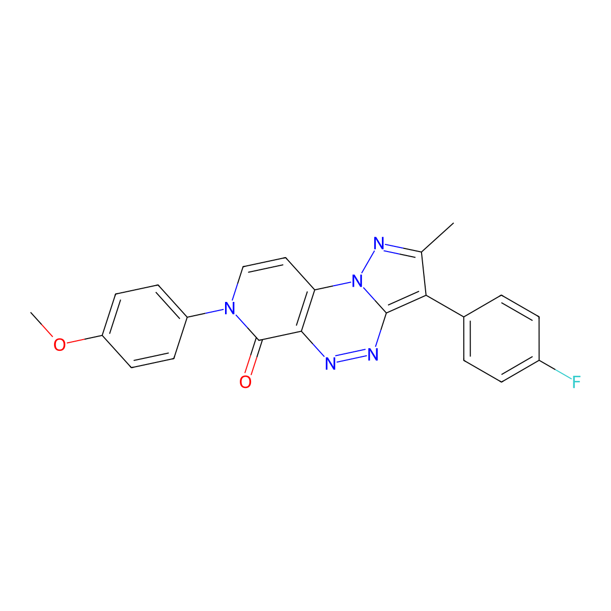 3-(4-fluorophenyl)-7-(4-methoxyphenyl)-2-methylpyrazolo[5,1-c]pyrido[4,3-e][1,2,4]triazin-6(7H)-one molecular structure, CAS 1030674-89-5
