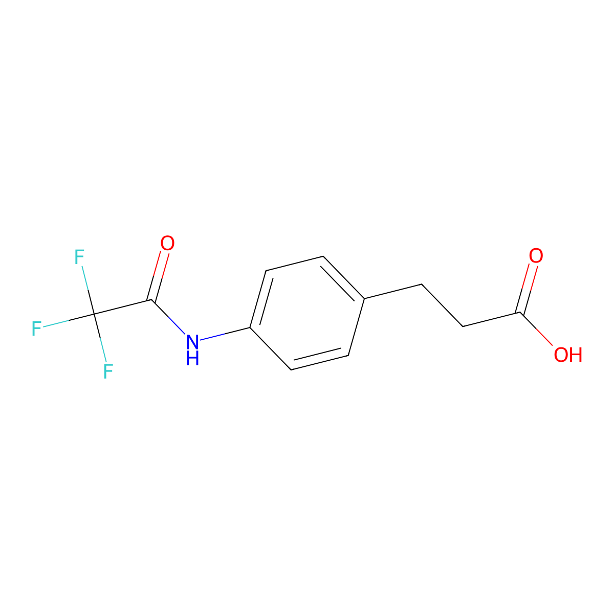 3-[4-(Trifluoroacetamido)phenyl]propanoic acid molecular structure, CAS 1030675-84-3