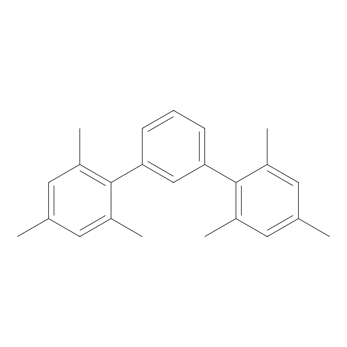 1,1':3',1''-Terphenyl, 2,2'',4,4'',6,6''-hexamethyl- molecular structure, CAS 103068-13-9